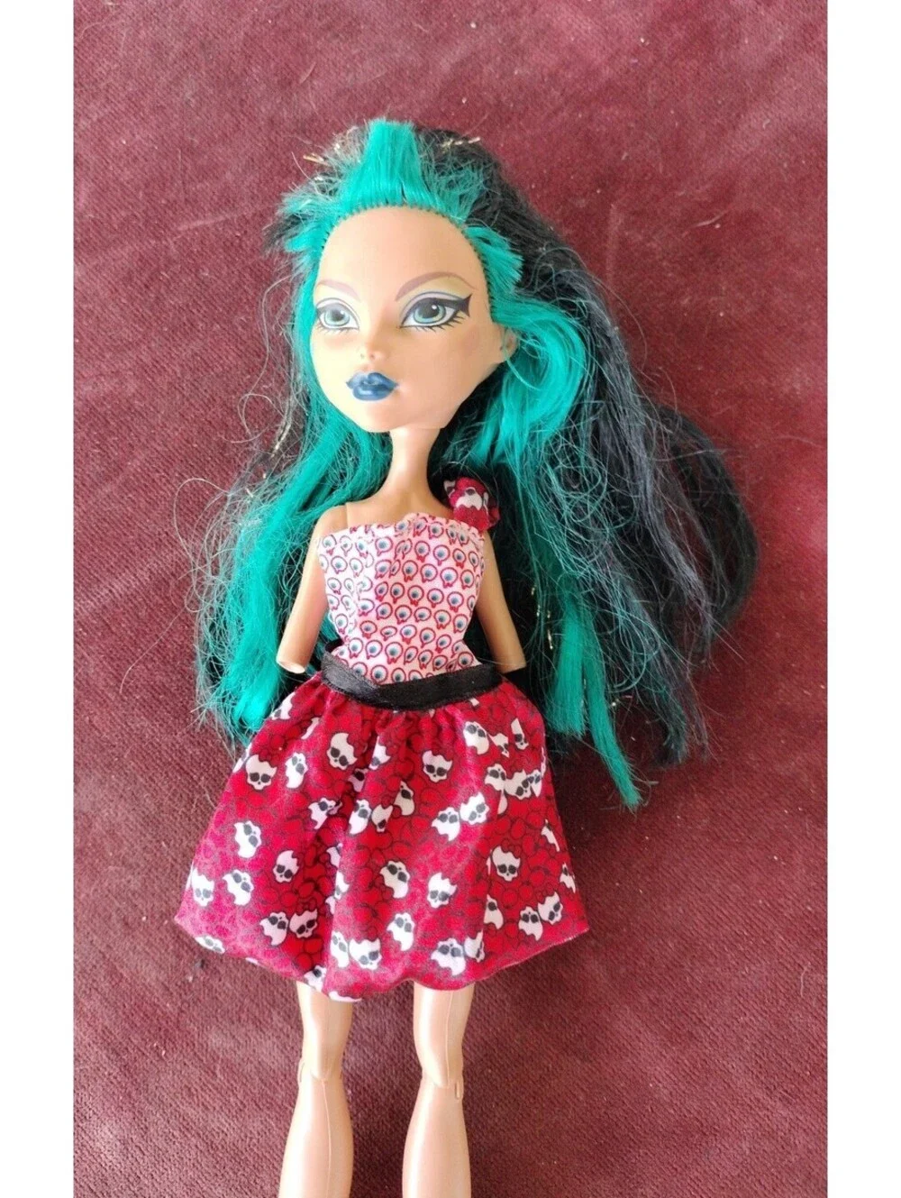 Monster High Cleo de Nile Doll Mattel 2008 First Wave w/ Red Skeleton Dress READ